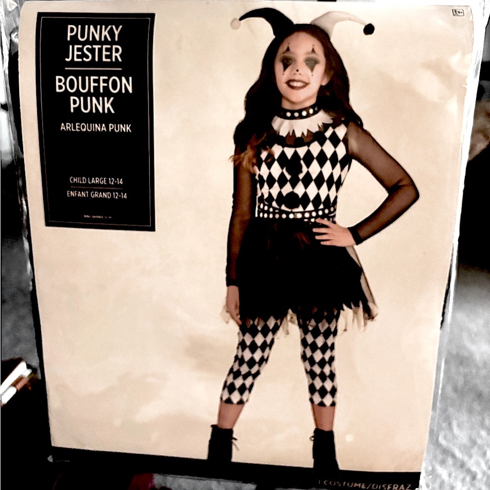 Girl’s Halloween Costume - Punky Jester Child Large 12-14 New unopened package